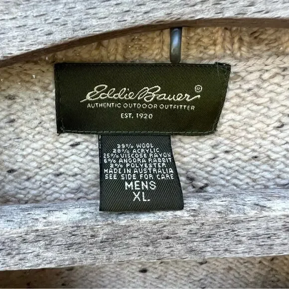 Vintage Eddie Bauer oatmeal granola fair isle Gorpcore wool crewneck sweater XL - Picture 4 of 4